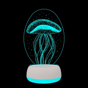 3D ilusión LED luz de noche 7 colores cambiantes característica <span class=keywords><strong>Anime</strong></span> figura patrón lámpara Navidad cumpleaños regalos niños Fans 5V batería - Product Image 1