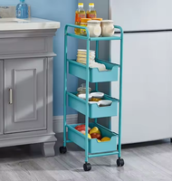 Supports de stockage organisateur supports chariot chariot avec roues multifonction 4 couches