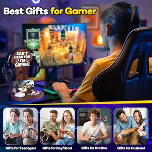 Soporte de madera para auriculares, accesorios de juego, regalo para jugadores masculinos, adolescentes, Navidad, cumpleaños - Product Image 3