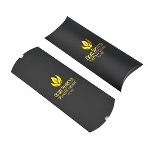 Boîte d'emballage alimentaire pliable en papier avec logo personnalisé, boîte à chocolat noir, boîte à bonbons, boîte à oreiller, emballage pour cadeau - Product Image 1