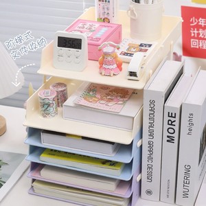 Organizador de Escritorio Simplelife de Varias Capas, Tamaño A4, Plegable, Material PS, Estante de Almacenamiento para Oficina y Estudiantes, Organizador de Archivos - Product Image 1