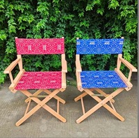 Chaise de camping pliable en bois massif de style côtier victorien avec tissu Oxford, durable et écologique, mobilier d'extérieur