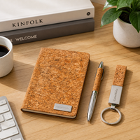 Carnet de notes professionnel personnalisé GatherWorks, pack de carnets d'entreprise, cadeau d'entreprise, coffret cadeau avec couverture en liège pour entreprise