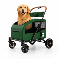 Poussette pour grand chien, capacité 55 kg, ultra-plate, pliable, avec roues pivotantes en EVA, panier amovible, poussette pour animaux OEM/ODM