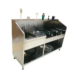 Modern High Standard Hotels Equipment Juice Jar Hospitality Counter Portable Stainless Steel Mobile Cocktail Bar Station bar well