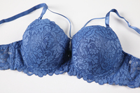 Ensemble de lingerie BINNYS en dentelle fantaisie, 2 pièces, grande taille, soutien-gorge push-up à armatures souples et rembourrage doux, broderie, pour femmes
