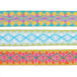 Adornos de encaje <span class=keywords><strong>Cluny</strong></span> de guipur africano multicolor de 4cm para decoraciones de prendas de vestir - Product Image 1