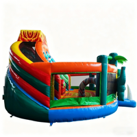 Château gonflable à thème volcanique de dinosaures avec aire de jeux, utilisation sèche et humide, équipement de divertissement pour fêtes d'enfants