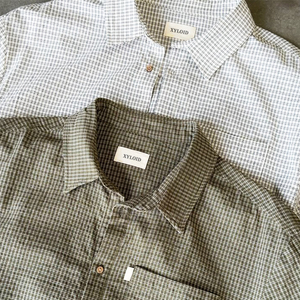 Chemise à carreaux personnalisée, nouveau modèle, coupe décontractée, manches courtes, pour l'été, en polyester, boutonnée. - Product Image 5