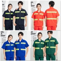 Ensemble de vêtements de travail haute visibilité pour hommes, 65 % polyester 35 % coton, uniformes d'usine résistants à l'abrasion pour la route