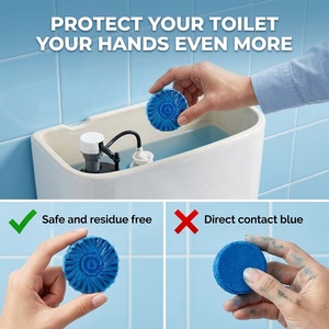 Tablettes désodorisantes bleues pour toilettes, nettoyant automatique pour cuvettes, tablettes pour un nettoyage en profondeur et l'élimination des odeurs de salle de bain - Product Image 4