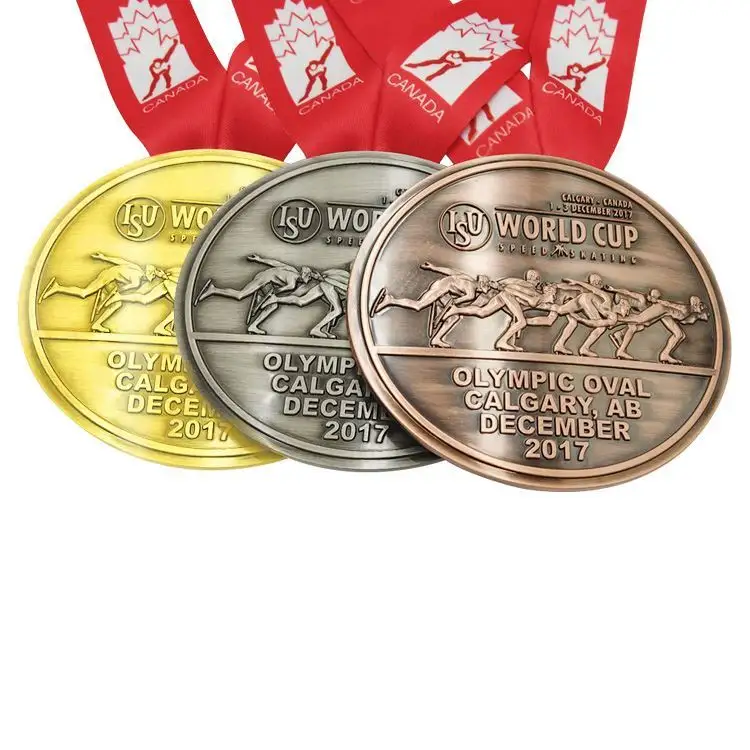 Médaille et tasse de sport en plaqué or, produit personnalisé, bon marché, en métal, collection