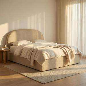 Letto Moderno Imbottito 140x200cm con Spazio di Archiviazione, Struttura a Doghe, Rivestimento in Velluto, Telaio in Legno, Capacità 250kg, <span class=keywords><strong>Testiera</strong></span> Imbottita - Product Image 3