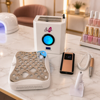 Kit de manucure 4-en-1 avec lampe UV LED, perceuse à ongles, aspirateur de poussière, en métal, pour usage domestique, logo personnalisé, équipement de salon OEM ODM