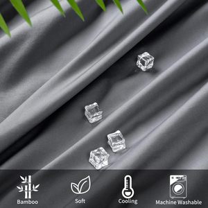 Cloudland 100% bambou 300TC ensemble de draps Ultra doux refroidissement Double <span class=keywords><strong>taille</strong></span> <span class=keywords><strong>140X200</strong></span> <span class=keywords><strong>drap</strong></span> plat - Product Image 6