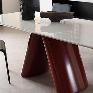 โต๊ะรับประทานอาหารหินอ่อนสไตล์มินิมอลอิตาลี รูปทรงสี่เหลี่ยมผืนผ้า ดีไซน์ทันสมัย โครงสร้างแข็งแรง สำหรับห้องนั่งเล่น - Product Image 4