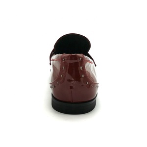 נעלי לואפרס אדומות מעור, סגנון עגול, נושמות, תומכות בקשת כף הרגל, ללא שרוכים, שטוחות, לנשים, לכל עונה - Product Image 5