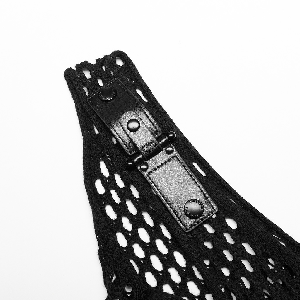 Punk Rave WQ-631LQF 2023 women sexy large V-neck the post-apocalyptic techwear style knitted hollow out one-piece vest dress