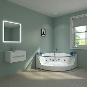 Diseño de surf Esquina independiente Chorro de aire Burbuja Acrílico Bañera de esquina Bañera de hidromasaje Spa Masaje de vidrio Bañera de hidromasaje - Product Image 2