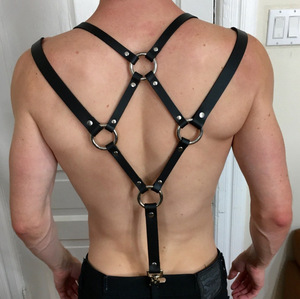 Correas de cuero Pu nueva moda al por mayor de ocio para hombres correa de hombro diseño ajustable ropa interior Sexy tirantes abrazadera - Product Image 4