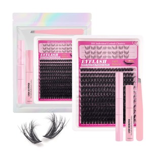 10 paires de faux cils en bande volume russe, naturels, effet wispy, courbure D, extensions de cils synthétiques - Product Image 5