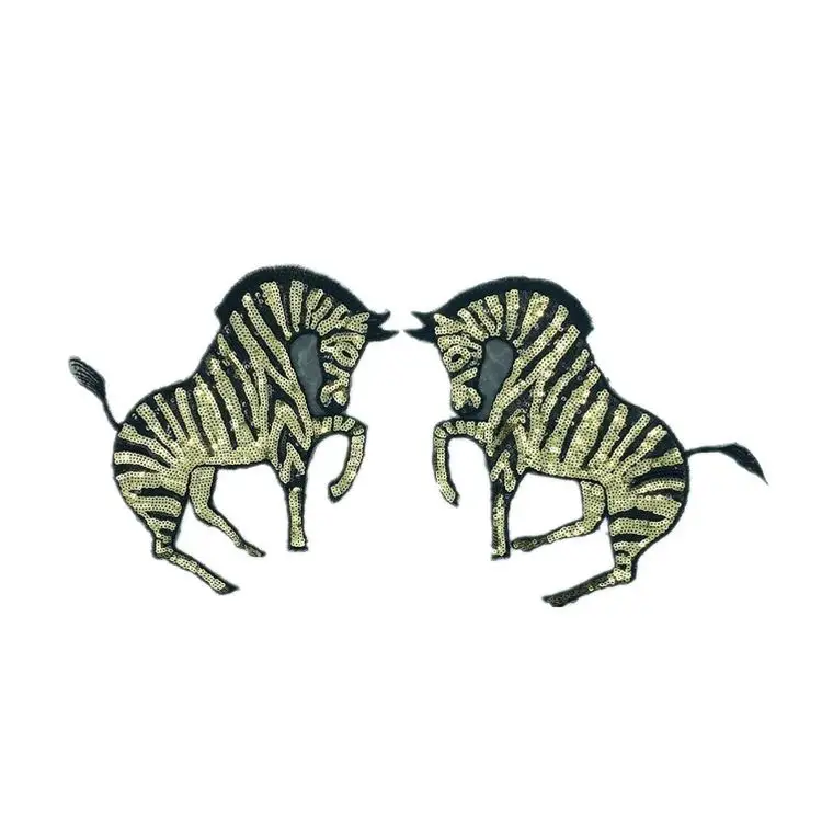Giyim dekorasyon DIY aksesuarları pullu zebra hayvan nakış giysi yama