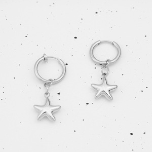 2026 New Simple Niche Design Stainless Steel Star Shaped Drop <b>Earrings</b> Silver Plated Unisex's <b>Earrings</b> Trendy Jewelry Wholesale - Product Image 1