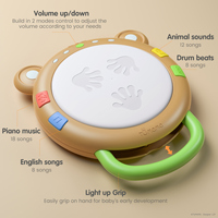 Tumama Kids Musical Instrument Toys Light-up Drum Baby Music Learning Toy Piano Sounds Hand Beat Drum Infant Early Education Toy