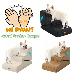 Moderne stevige hondentrappen van hoogwaardig schuim met antislip treden, 2/3/4 treden, milieuvriendelijke huisdierentrappen voor kleine & middelgrote honden en katten - Product Image 2