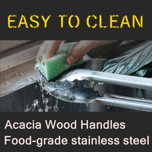 <span class=keywords><strong>Pinzas</strong></span> <span class=keywords><strong>para</strong></span> <span class=keywords><strong>Barbacoa</strong></span> CL-1015 Drawell, 63.5 cm, Mangos de Madera de Acacia, Acero Inoxidable Resistente al Calor, <span class=keywords><strong>Pinzas</strong></span> <span class=keywords><strong>Largas</strong></span> <span class=keywords><strong>para</strong></span> Asar, 25 BBQ - Product Image 5