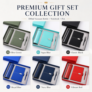 Coffret cadeau professionnel : thermos isotherme, carnet en cuir et stylo, cadeau d'affaires pour les collègues - Product Image 1