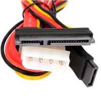 Customized 0.3 Meters SATA22P 7p+15P IDE Hard Drive Optical Drive Data Cable with PVC Material and Copper Conductor