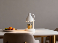Lampe chauffe-cire électrique en métal blanc, design cloche, réglable en hauteur, avec minuterie, pour décoration intérieure personnalisée, cadeau