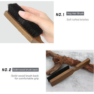 Poils de porc nettoyage chaussures en cuir <span class=keywords><strong>bottes</strong></span> brosses d'entretien brosse de nettoyage en daim brosse à poils de porc avec manche en bois - Product Image 2