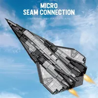 Reobrix 33039 Avión de Combate Supersónico, Modelo de Avión de Reconocimiento de la Fuerza Aérea, Adorno de Escritorio, Juego de Bloques de Construcción