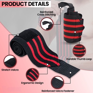 Custom Logo Wrist Straps Elastic Stretchy Weight Lifting Wrist Support <b>Wrap</b> Band Weightlifting Gym Strap Wrist <b>Wraps</b> - Product Image 3