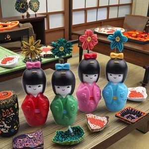 Muñecas japonesas, micropaisajes, adornos artesanales de resina, decoración del hogar para oficina, modelos de personajes, mesa de arena psicológica, arte de terapia - Product Image 1