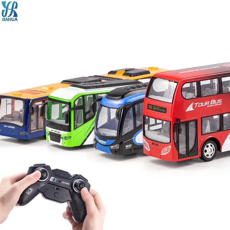 4 Channels Remote Control Bus With Lights and Rubber Tire Radio Control Bus Toys