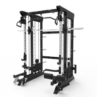 Système de poulie à câbles multiples à usage commercial Cage d'alimentation à squat Smith Machine Power rack tout en un entraîneur multifonctionnel