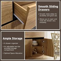 Buffet minimaliste avec poignée dissimulée et éclairage LED, armoire de rangement en bois avec tiroir pour salle à manger, cuisine, entrée
