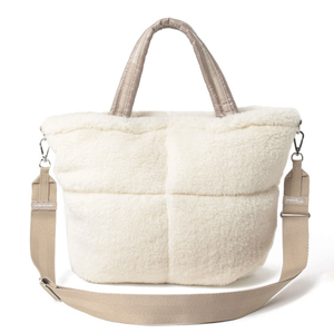 Nouveau Puffy Teddy doux hiver femmes Teddy <span class=keywords><strong>maman</strong></span> sac crème moelleux Shopper fourre-tout - Product Image 2