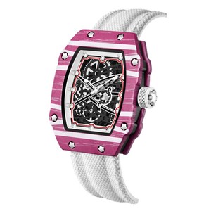 Montre sport pour homme à quartz, grand cadran, boîtier barillet, bracelet en nylon, montre sport à quartz ajourée, vente en gros - Product Image 4