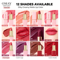 Vente en gros de rouge à lèvres mat, rouge à lèvres solide, tube rose, rouge à lèvres imperméable, cosmétiques, faible MOQ, étiquette privée personnalisée, maquillage pour les lèvres