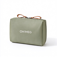 Trousse de Maquillage de Voyage Personnalisable avec Logo, Compartiments Divisés, Emplacements pour Pinceaux, Dragonne et Double Fermeture Éclair, Six Couleurs, Usage Quotidien