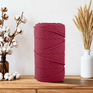 Cordon en coton naturel de 6 mm x 109 yards, corde torsadée à 4 brins avec anneaux de perles en bois pour suspension murale, support de plante, bricolage - Product Image 5