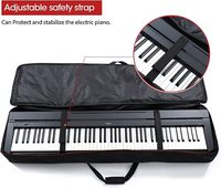 88 Keys Portable Nylon Foldable Lightweight Durable Padded Black Keyboard Case for Electric Piano Gig Bag Adjustable Shoulder