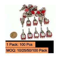 Interrupteur à bascule électrique DPDT marche/arrêt, 6 broches, 2 voies, 3A 5A AC 125V 250V pour applications multiples sur équipements et appareils