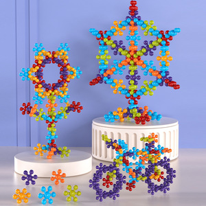 New Plastic DIY Plum Blossom <span class=keywords><strong>Building</strong></span> Block Set Kindergarten Educacional Partícula Brinquedos para 3-6 Anos - Product Image 1
