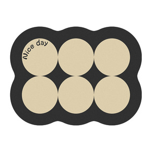 Alfombra de baño con diseño abstracto, forma novedosa, fibra de poliéster, antideslizante, para uso doméstico, color café, negro y gris - Product Image 3