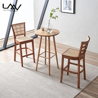 Chaise de Bar en bois massif de style nordique, mobilier d'été et de salle à manger en rotin/osier pour Restaurant, bar, club et café
